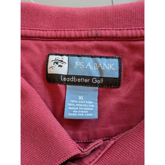 Jos A Bank Leadbetter Golf Mens XL Polo Shirt Maroon Red Argyle Heavy Athletic - Picture 8 of 9